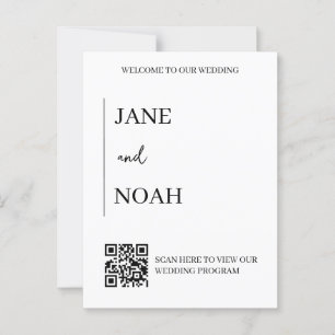 Minimal Aesthetic Wedding Invites with QR Code