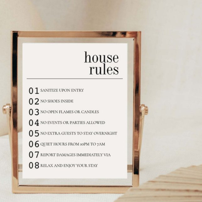 Minimal Airbnb House Rules Sign Template (Creator Uploaded)