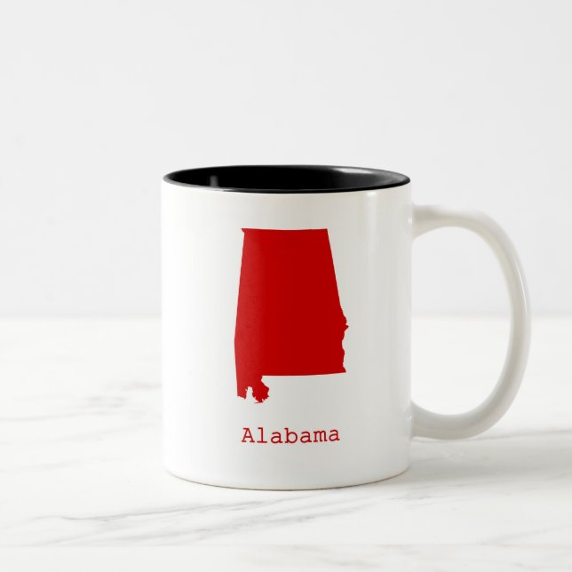 Minimal Alabama United States Two-Tone Coffee Mug (Right)