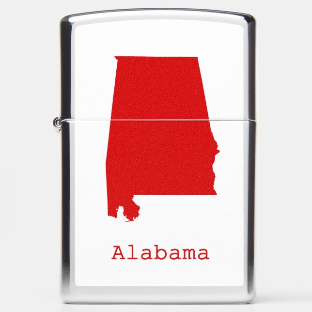 Minimal Alabama United States Zippo Lighter (Front)