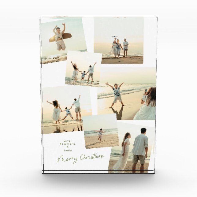 Minimal Album Elegant Merry Christmas Multi 8 Photo Block (Front)