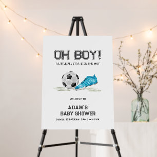 Minimal All Star Soccer Baby Shower Welcome Sign
