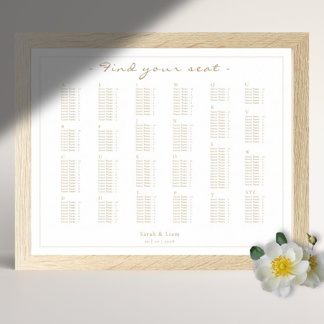 Minimal Alphabet Wedding Seating Chart Poster (Creator Uploaded)
