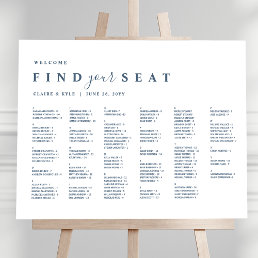 Minimal Alphabetical Blue Wedding Seating Chart