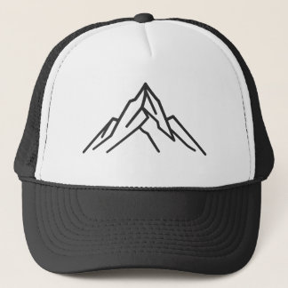 Minimal Alpine Mountain Line Art Hat