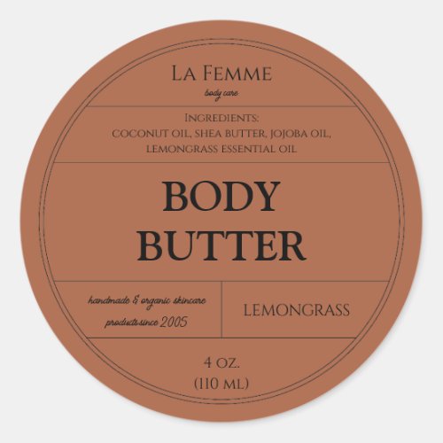 Minimal Amber Cosmetic Skincare Product Label