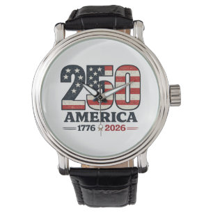 Minimal America 250 Flag Patriotic 1776–2026 Watch