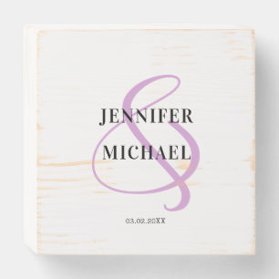 Minimal Ampersand Wedding Keepsake Wooden Box Sign