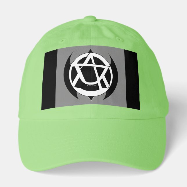 Minimal Anarchy Symbol – Black & White Circle-A Lo Hat (Front)