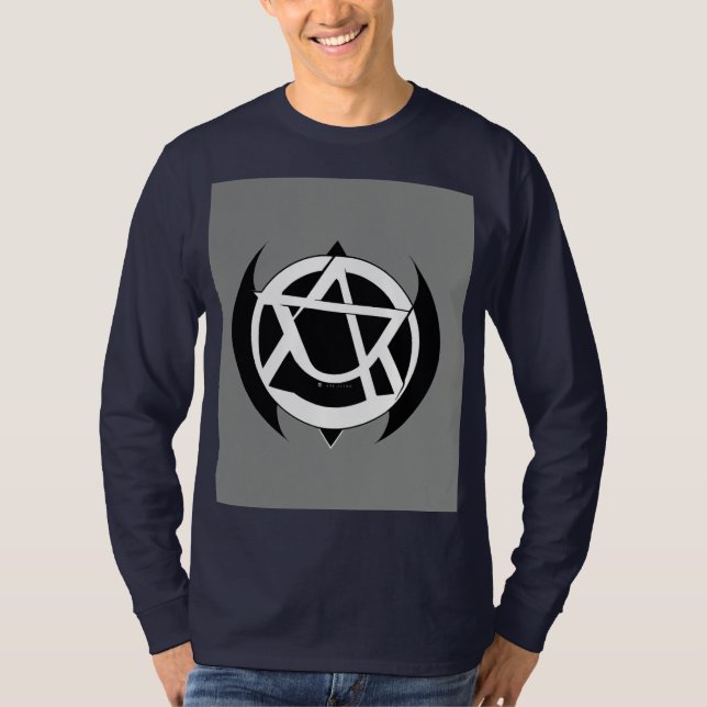 Minimal Anarchy Symbol – Black & White Circle-A Lo T-Shirt (Front)