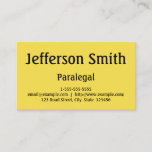 [ Thumbnail: Minimal and Basic Paralegal Business Card ]