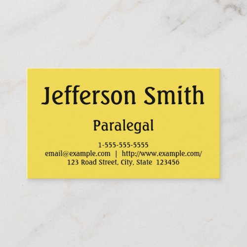 Minimal and Basic Paralegal Business Card