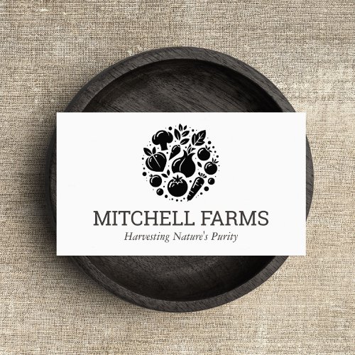 Minimal and Bold Vegetables Logo for Farmers Business Card