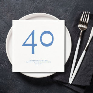 Minimal and Chic 40th Birthday Party Napkins