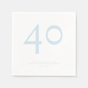 Minimal and Chic 40th Birthday Party Napkins