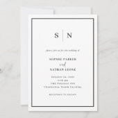 Minimal and Chic | Black and White Border Wedding Invitation (Front)