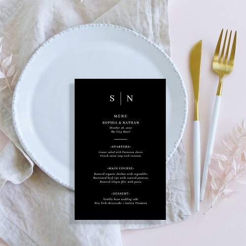 Minimal and Chic  Black and White Menu Flyer