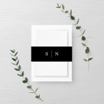 Minimal and Chic | Black and White Monogram Invitation Belly Band<br><div class="desc">These elegant,  modern black and white wedding belly bands feature a simple text design that exudes minimalist style. Add your initials or monogram to make them completely your own.</div>