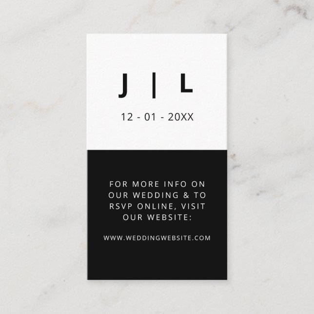 Minimal and Chic Black and White QR Code Wedding Enclosure Card (Front)