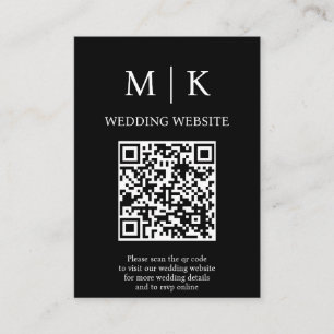 Minimal and Chic   Black and White QR Code Wedding Enclosure Card