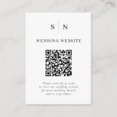Minimal and Chic | Black and White QR Code Wedding Enclosure Card (Front)