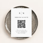 Minimal and Chic | Black and White QR Code Wedding Enclosure Card<br><div class="desc">These elegant, modern wedding enclosure cards are an easy way for your guests to visit your wedding website or to RSVP to your event. You can include your own QR code as well as your wedding website so your guests have a simple way to respond. These QR code insert cards...</div>