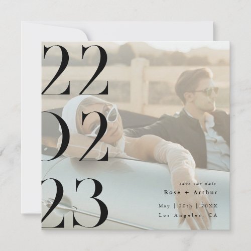 Minimal and chic black and white Save the date