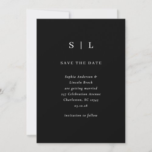 Minimal and Chic Black and White Save The Date