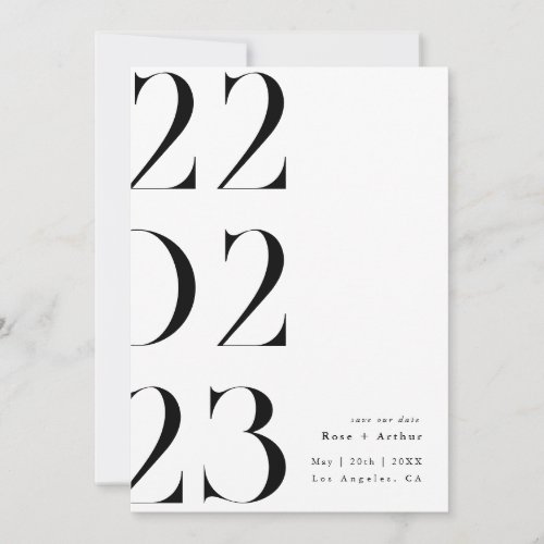 Minimal and chic black and white Save the date Invitation