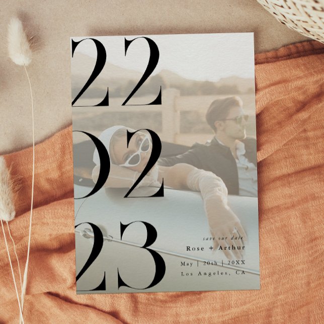 Minimal and chic black and white Save the date Invitation (Creator Uploaded)