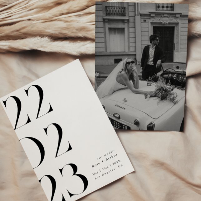 Minimal and chic black and white Save the date Invitation (Creator Uploaded)