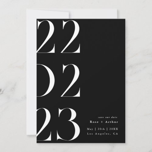 Minimal and chic black and white Save the date Invitation