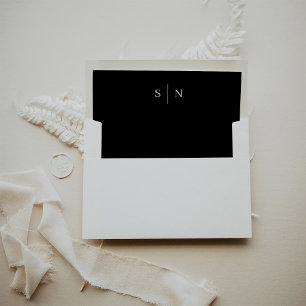 Minimal and Chic Black and White Wedding Envelope Liner
