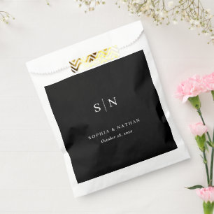 Minimal and Chic Black and White Wedding Favor Bag