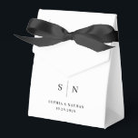 Minimal and Chic | Black and White Wedding Favor Boxes<br><div class="desc">This elegant,  modern wedding favor box features a simple white and black text design that exudes minimalist style. Add your initials or monogram to make them completely your own.</div>
