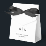 Minimal and Chic | Black and White Wedding Favor Boxes<br><div class="desc">This elegant,  modern wedding favor box features a simple white and black text design that exudes minimalist style. Add your initials or monogram to make them completely your own.</div>