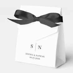 Minimal And Chic | Black And White Wedding Favor Boxes at Zazzle