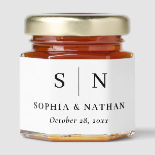Minimal and Chic   Black and White Wedding Honey Jar Favors
