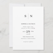 Minimal and Chic | Black and White Wedding Invitation (Front)