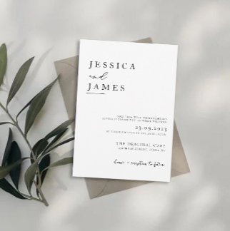 Minimal and Chic Black and White Wedding Invitation