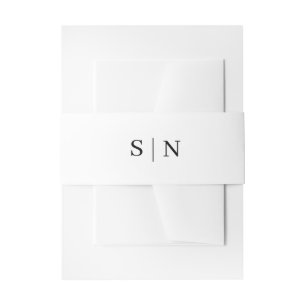 Minimal and Chic   Black and White Wedding Invitation Belly Band