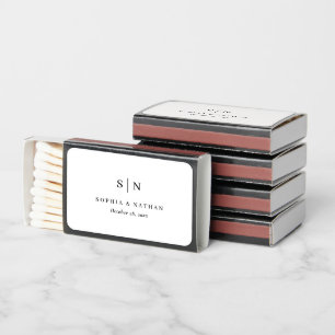 Minimal and Chic   Black and White Wedding Matchboxes