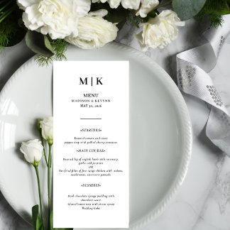 Minimal and Chic | Black and White Wedding Menu