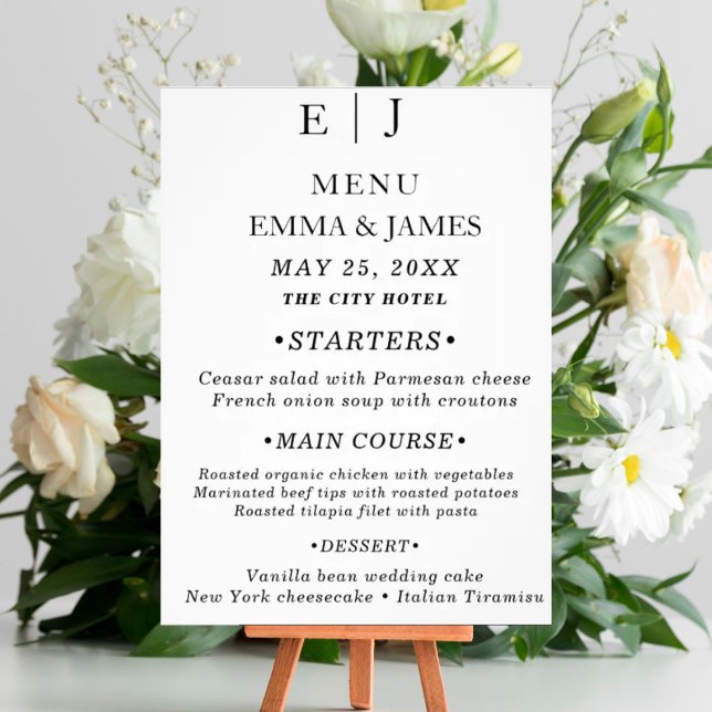 Minimal and Chic | Black and White Wedding Menu Flyer (Creator Uploaded)