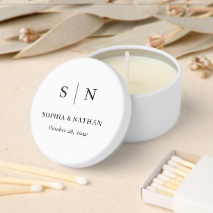 Minimal and Chic Black and White Wedding Mini Candle Favors