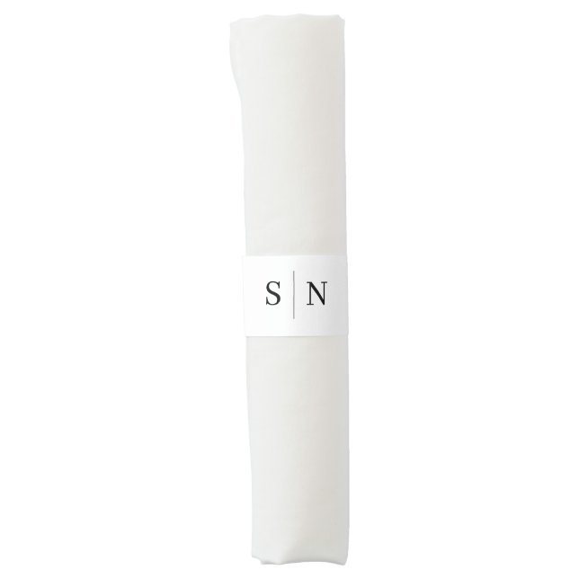 Minimal and Chic Black and White | Wedding Napkin Bands (Front)