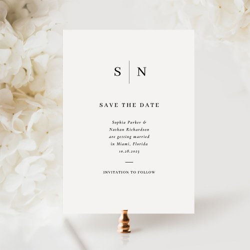 Minimal and Chic  Black and White Wedding Save The Date