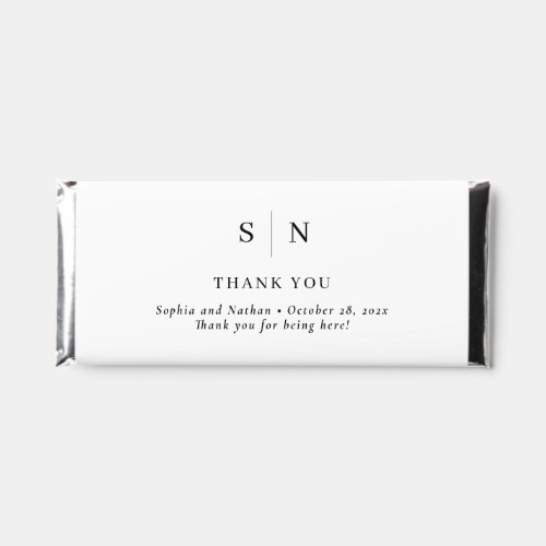 Minimal and Chic Black and White Wedding Thank You Hershey Bar Favors