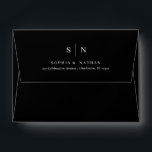 Minimal and Chic | Black Monogram BUDGET Wedding Envelope<br><div class="desc">These elegant, modern wedding envelopes feature a simple black and white text design that exudes minimalist style. The outside is black, and the interior of the envelope is white. Add your initials or monogram to make them completely your own. The A6 size is the closest size envelope for the budget...</div>