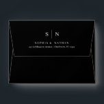 Minimal and Chic | Black Monogram BUDGET Wedding Envelope<br><div class="desc">These elegant, modern wedding envelopes feature a simple black and white text design that exudes minimalist style. The outside is black, and the interior of the envelope is white. Add your initials or monogram to make them completely your own. The A6 size is the closest size envelope for the budget...</div>
